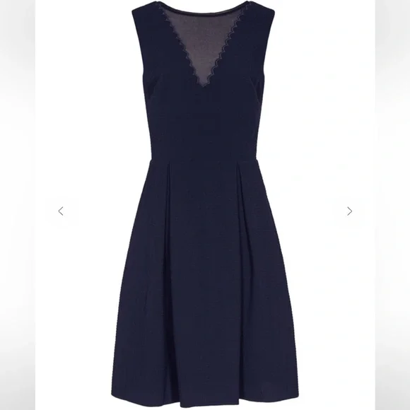 Reiss Marlowe Fit And Flare mini Dress Navy - Picture 2 of 15